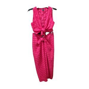 WRAPSODY‎ Skirt Set Halter Top Set Pink Sheer Sz S 100% Polyester India Made